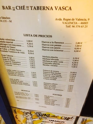 Menu photo 2 Bar Che Valencia, V