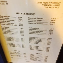 Bar Che - Lista de precios