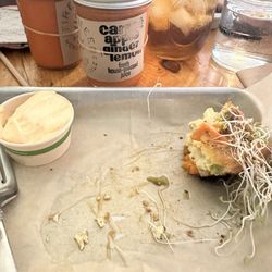 Fireweed Mercantile & Cafe - The remnants of my frittata and the fresh juice in the background