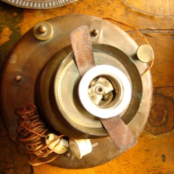 All Electrical Solutions - top view of the lamp with the old wiring and bulb socket - Electricians Near Me - West Hollywood, California