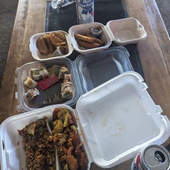 Tom Toms - Sweet chili shrimp with fried rice, special roll, gyoza, and lumpia - Guamanian Near Me - Chico, California