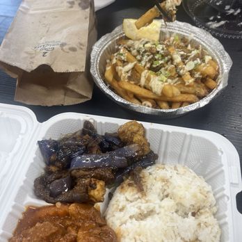 Manila Mart - eggplant, tofu, sweet and spicy pork, garlic rice, sisig fries - Filipino Near Me - Beltsville, Maryland Manila Mart - eggplant, tofu, sweet and spicy pork, garlic rice, sisig fries - Filipino Near Me - Beltsville, Maryland