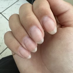 Memory Nail Spa - Kevin's attempt at giving me an "almond" shape.
