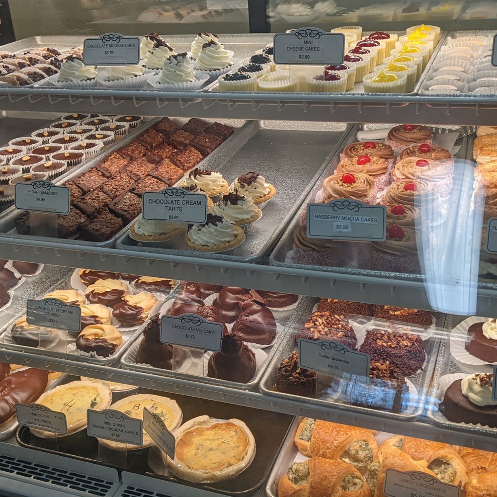European Bakery - a variety of pastries in a display case - Bakeries Near Me - Falmouth, Maine European Bakery - a variety of pastries in a display case - Bakeries Near Me - Falmouth, Maine