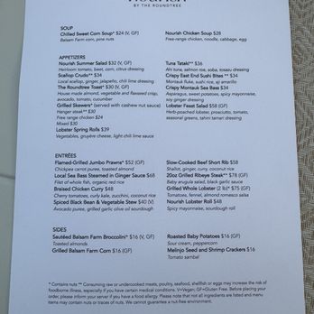 Nourish by The Roundtree - Food menu - Seafood Near Me - Bridgehampton, New York Nourish by The Roundtree - Food menu - Seafood Near Me - Bridgehampton, New York
