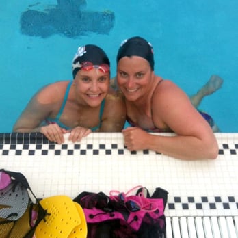 Swim with Heart - Coach Mikey and me after we finished our SWH Masters workout--Coach G was on deck leading the powerhour set! Mikey leads by example :) - Swimming Lessons/Schools Near Me - Santa Monica, California