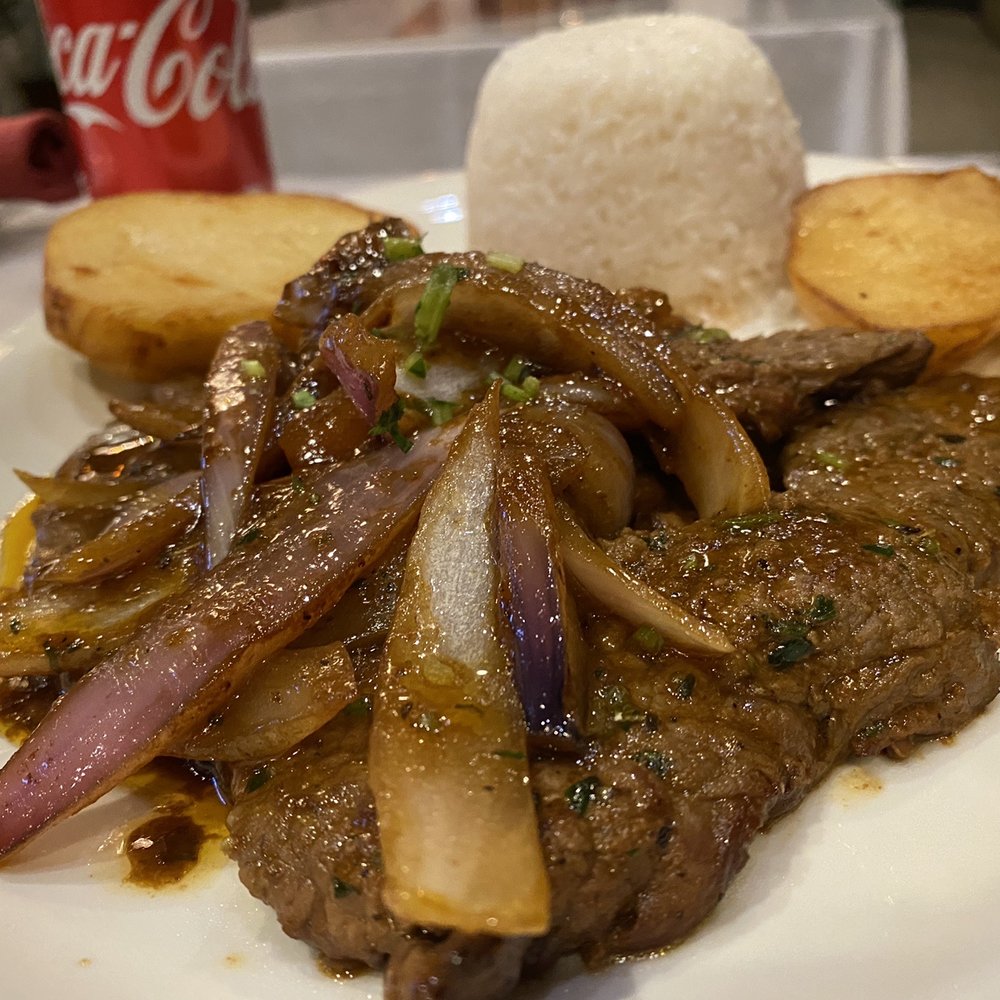 Rinconcito Peruano - Bistec Encebollado - Peruvian Near Me - Hartford, Connecticut Rinconcito Peruano - Bistec Encebollado - Peruvian Near Me - Hartford, Connecticut