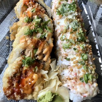 Kakuna Sushi - Warriors roll (left) and Lobster Monster Roll (right) - Sushi Bars Near Me - Milpitas, California