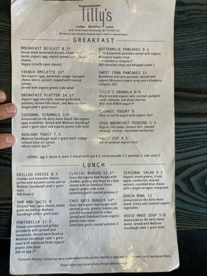 Menu photo 3 Tilly's Rhinelander, WI