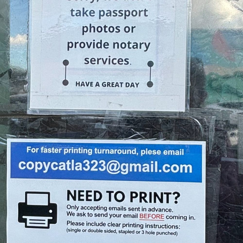 CopyCat LA - Info to email shipping label - Printing Services Near Me - Los Angeles, California