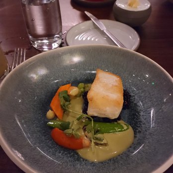 The Matheson - Chefs tasting menu at The Matheson: halibut and snap peas - Wine Bars Near Me - Healdsburg, California The Matheson - Chefs tasting menu at The Matheson: halibut and snap peas - Wine Bars Near Me - Healdsburg, California