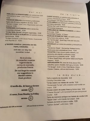 Menu photo 1 Txirimiri Madrid, M