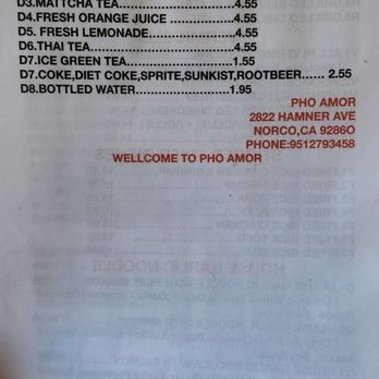 Pho Amor - Menu August '25 - Noodles Near Me - Norco, California Pho Amor - Menu August '25 - Noodles Near Me - Norco, California