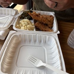 Senbeb Cafe - Cajun Fried Chicken Potato Salad Greens