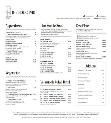 Menu photo 4 The Holic Pho Willow Park, TX