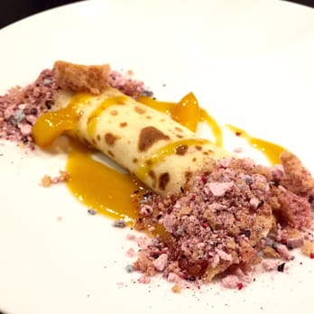 SharksTeeth - Apricot and lemon crêpe to finish off a perfect meal. - New American Near Me SharksTeeth - Apricot and lemon crêpe to finish off a perfect meal. - New American Near Me