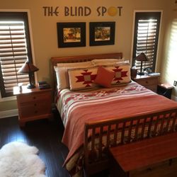 Blind Spot - Custom Stained Solid American Hardwood Plantation Shutters