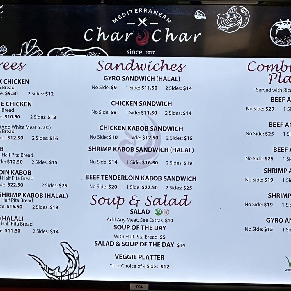 Char Char - Menu - Mediterranean Near Me - Tulsa, Oklahoma
