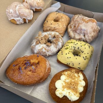 D’Serve - Variety of donuts! Thai ice Tea, Apple Fritter, CinnaCrunch, Mango Passionfruit, Corn brûlée, Guava Cheesecake, Dough-Knots - Donuts Near Me - Flemington, New Jersey