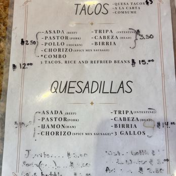 Tacos Mis Gallos - Menu - Tacos Near Me - Oxnard, California