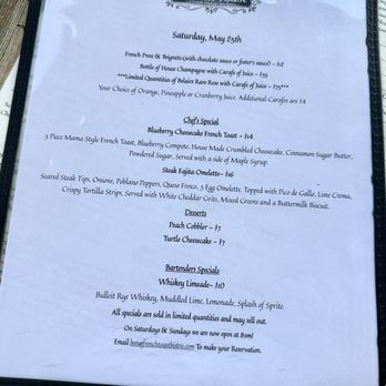 French Toast Bistro - Menu for the day - Cajun/Creole Near Me - Canton, Michigan