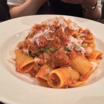 Trattoria Mercatto - Rigatoni alla bolognese (veal and pork ragu, basil, grana padano, tomato) - $16.50 - Italian Near Me - Toronto, Ontario