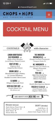 Menu photo 5 Chops + Hops Axe Throwing Lodge Fort Lauderdale, FL Menu photo 5 Chops + Hops Axe Throwing Lodge Fort Lauderdale, FL