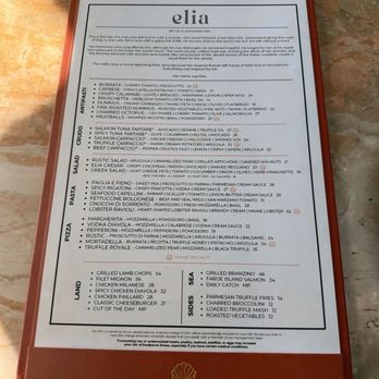 Elia - Menu - Italian Near Me - Miami, Florida Elia - Menu - Italian Near Me - Miami, Florida