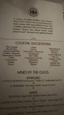 Menu photo 2 Musso & Frank Grill Hollywood, CA Menu photo 2 Musso & Frank Grill Hollywood, CA