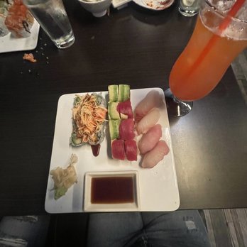 Pier 99 - Volocano roll, the great Alaskan roll and yellowtail Sushi (left to right) - Seafood Near Me - Gambrills, Maryland