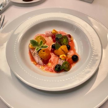 Daniel - The dreaded Spanish Mackerel with uni that had gone bad. - French Near Me - New York, New York Daniel - The dreaded Spanish Mackerel with uni that had gone bad. - French Near Me - New York, New York