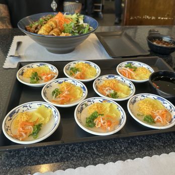 Quan Mii - Banh beo with shredded shrimp and mung bean - Vietnamese Near Me - Westminster, California