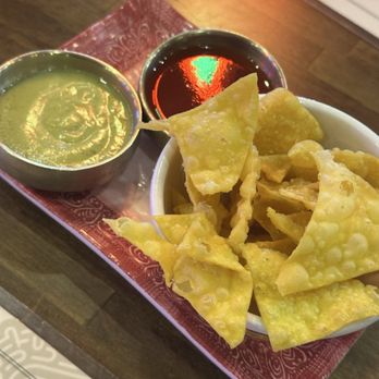 Dragon Casa - Wonton chips and salsa - Asian Fusion Near Me - Dallas, Texas Dragon Casa - Wonton chips and salsa - Asian Fusion Near Me - Dallas, Texas