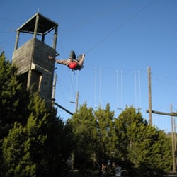 Georgetown Challenge Course - Swinging around...