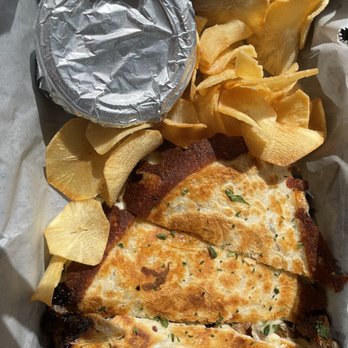 Quesadilla Mia - Balsamic pork chop quesadilla with Yucca Chips & Dill Dip - Food Delivery Services Near Me - Redondo Beach, California