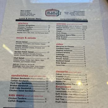 Mama J's Kitchen - A menu under the glass at every table - Soul Food Near Me - Richmond, Virginia Mama J's Kitchen - A menu under the glass at every table - Soul Food Near Me - Richmond, Virginia
