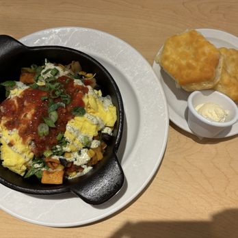 Bob Evans - Veggie hash with scrambled eggs and biscuits - American Near Me - Clearwater, Florida