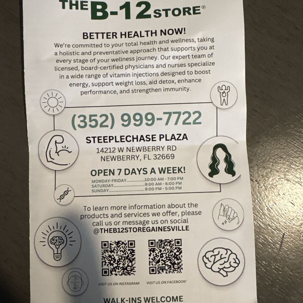 B12 Rx & More - Number address QR code - Vitamins & Supplements Near Me - Gainesville, Florida