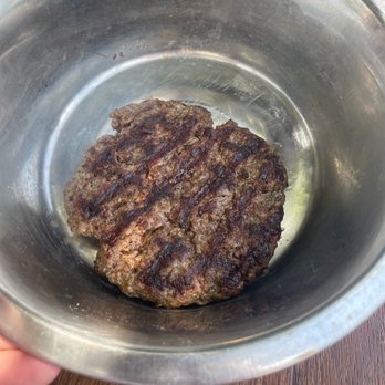 Shrimpers Grill & Raw Bar - Char grilled burger patty for my dog - Seafood Near Me - Stuart, Florida