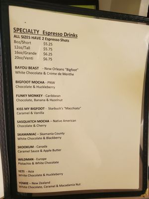 Menu photo 3 Bigfoot Coffee Roasters Stevenson, WA