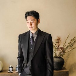 Customer - Custom Three Piece Black Wedding Suit