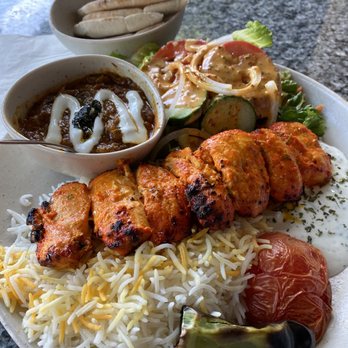 Maydoon - Taste of maydoon with chicken thigh and sub eggplant for hummus for $1 extra - Persian/Iranian Near Me - Sacramento, California Maydoon - Taste of maydoon with chicken thigh and sub eggplant for hummus for $1 extra - Persian/Iranian Near Me - Sacramento, California