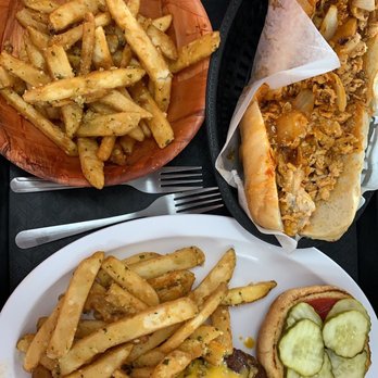 The Cheesesteak Grill - Buffalo Chicken Cheesesteak, Garlic Fries, Regular Cheeseburger minus a few toppings - Cheesesteaks Near Me - Oceanside, California The Cheesesteak Grill - Buffalo Chicken Cheesesteak, Garlic Fries, Regular Cheeseburger minus a few toppings - Cheesesteaks Near Me - Oceanside, California