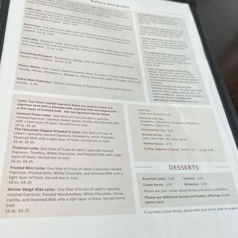 Fruits of Labor - Menu - Cafes Near Me - Montgomery, West Virginia Fruits of Labor - Menu - Cafes Near Me - Montgomery, West Virginia