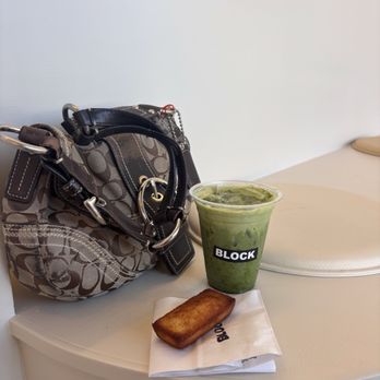 Block Coffee - Double Matcha with Oat Milk & Financier - Coffee & Tea Near Me - San Jose, California