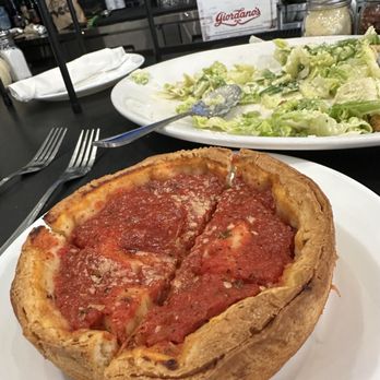 Giordano's - Deep Dish Pepperoni and Caesar salad - Pizza Near Me - Washington, DC, District of Columbia