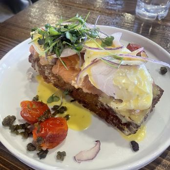 CRAFTkitchen - Potato Cake and Salmon Benedict - New American Near Me - Henderson, Nevada