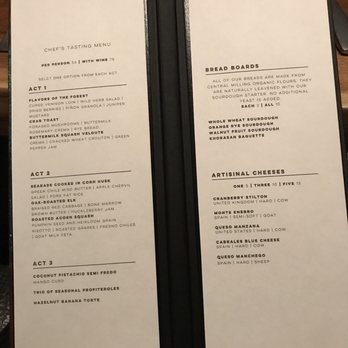 Level 5 Rooftop Restaurant - We thought this small menu was the wine list. We were wrong. - Cocktail Bars Near Me - Albuquerque, New Mexico