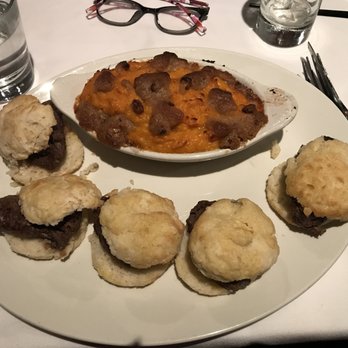 Stoney River - Steak and Biscuits with a Side of Mashed Sweet Potato Casserole - Steakhouses Near Me - Franklin, Tennessee Stoney River - Steak and Biscuits with a Side of Mashed Sweet Potato Casserole - Steakhouses Near Me - Franklin, Tennessee
