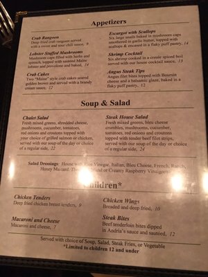 Menu photo 2 Michael's Steak Chalet Osage Beach, MO